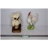 Image 1 : Ceramic Owl - Ceramic Rooster (Minor chips)