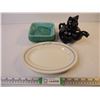 Image 1 : Cat Teapot, King Edward Hotel Plate and Ceramic Ashtray