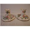 Image 5 : Crown Staffordshire Pagoda Round Covered Mini Butter Dish and (2) Candle Holders