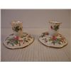 Image 6 : Crown Staffordshire Pagoda Round Covered Mini Butter Dish and (2) Candle Holders