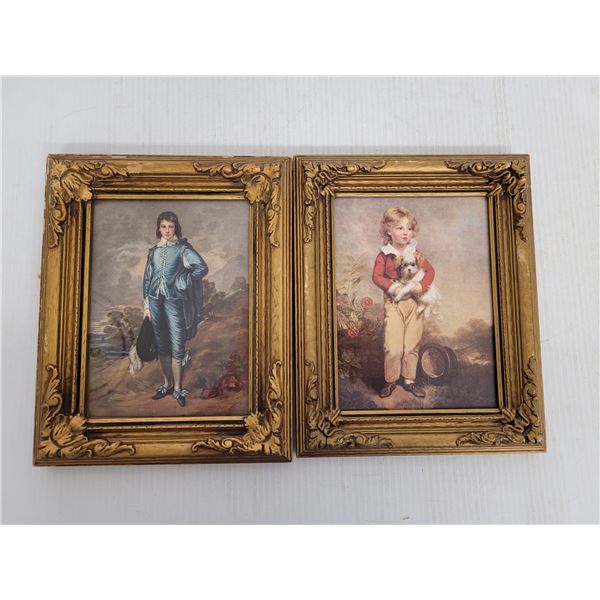 Vintage Painting "French Boy with Dog" and "Blue Boy"