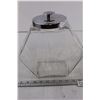 Image 2 : (2) Vintage Odd shape 6 side Glass Apothecary Candy Jar with lid