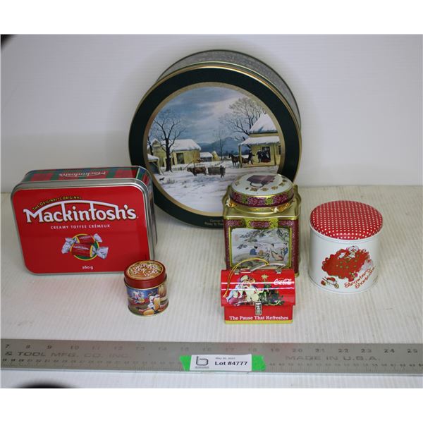 Lot of 6 Collector Tin (Coca-Cola Mini Lunch Box, Strawberry Shortcake, Etc.)