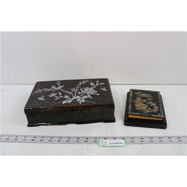 Oriental Inspired Jewellery Box and Note Pad Case