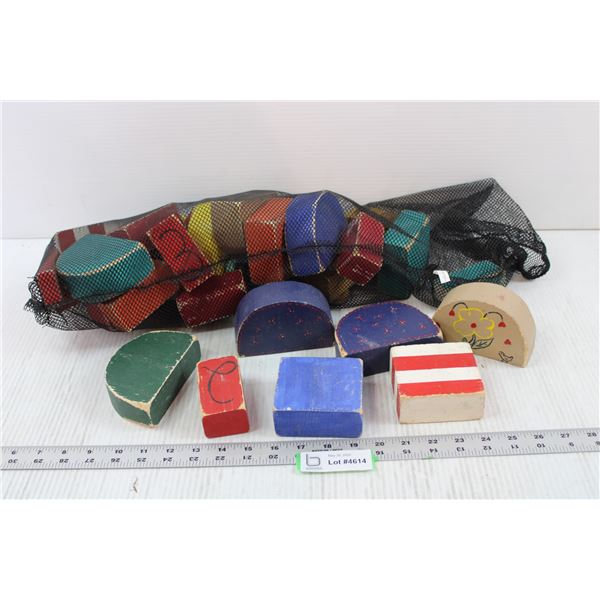 Bag of Vintage Wood Blocks