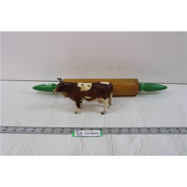 Lefton's Ceramic Cow + Rolling Pin