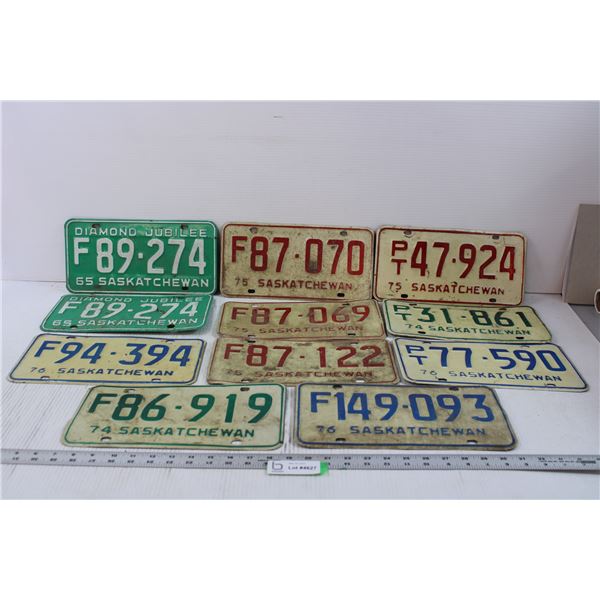 (11) Assorted Saskatchewan License Plates (1965-76)