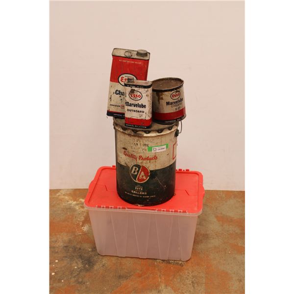 *Tub of Vintage Oil Cans