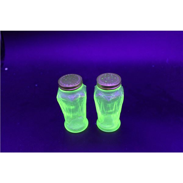 Uranium Glass Salt and Pepper Shakers