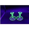 Image 1 : (2) Uranium Glass Candle Holders
