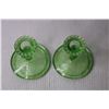 Image 4 : (2) Uranium Glass Candle Holders