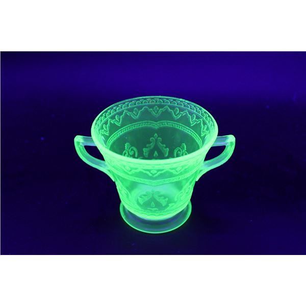 Uranium Glass Sugar Bowl