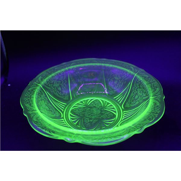 Uranium Glass Fruit Bowl