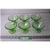 Image 2 : (2x Bid Price) (6) Uranium Glass Sherbet Bowls
