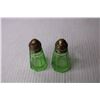 Image 3 : Uranium Glass Salt and Pepper Shakers