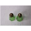 Image 4 : Uranium Glass Salt and Pepper Shakers