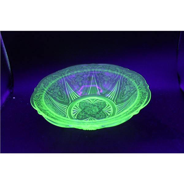 Uranium Glass Fruit Bowl