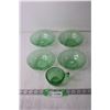 Image 1 : (4) Green Glass Bowls and Mug