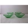 Image 2 : (4) Green Glass Bowls and Mug
