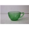 Image 5 : (4) Green Glass Bowls and Mug