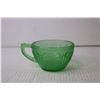 Image 6 : (4) Green Glass Bowls and Mug