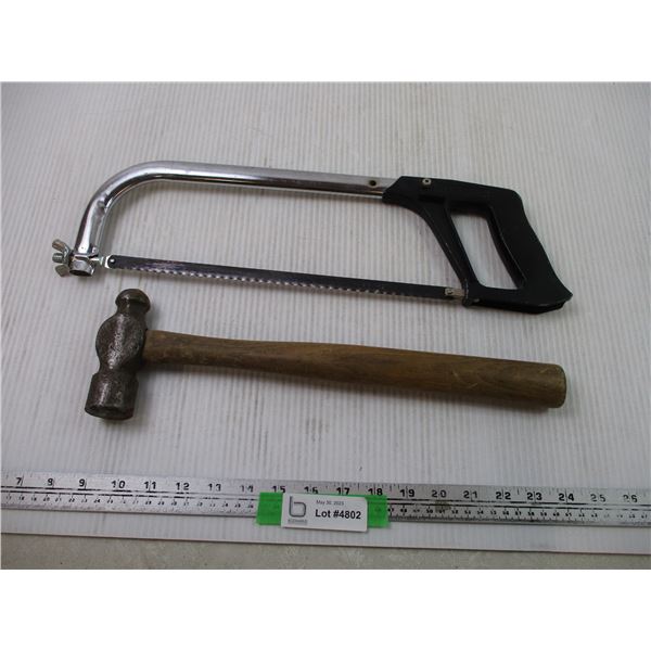 Ball Peen Hammer and Stanley Hack Saw