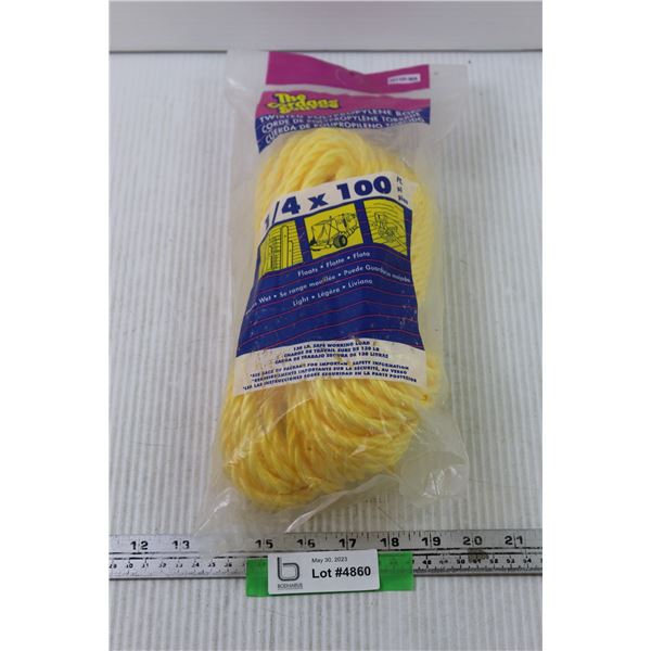 1/4 x 100 Twisted Polypropylene Rope