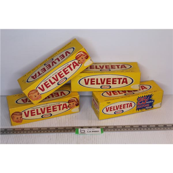 (4) Vintage Kraft Velveeta Cheese Boxes (empty)