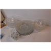 Image 2 : Assorted Glass Plates - Lamp Shade - Beaded Necklace - Dessert Bowls - Light Bulbs - Candle Holder