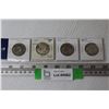 Image 1 : (4) Silver Canadian 50 Cent Pieces ( 1940 - 41 - 43 - 45)
