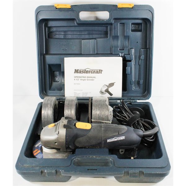 MASTERCRAFT 4 1/2" ANGLE GRINDER W/ WHEELS