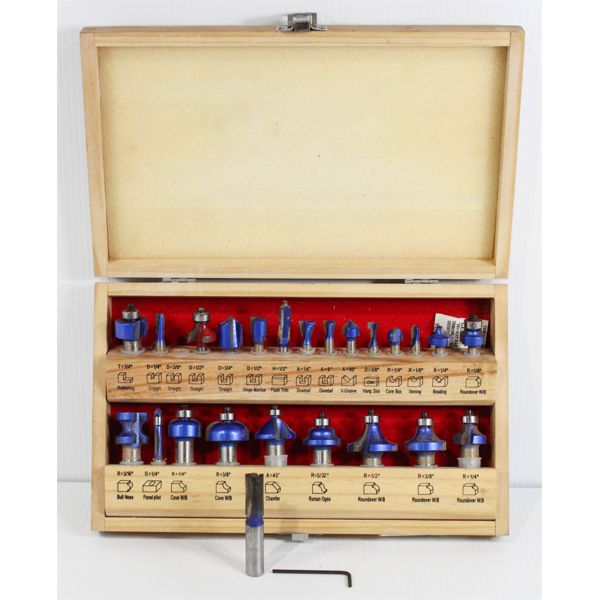 24PC CRAFTEX BLUE TORNADO DELUXE ROUTER BIT SET