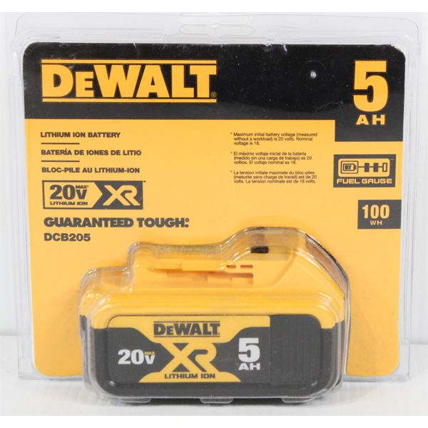 20V MAX XR DEWALT LITHIUM ION BATTERY DCB205 