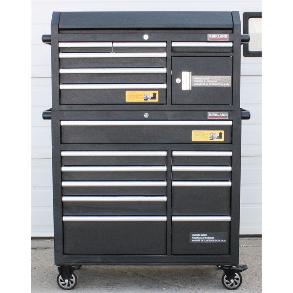 KIRKLAND SIGNATURE 16 DRAWER ROLLING TOOLBOX & CONTENTS