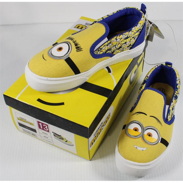 KIDS MINION SLIP ON SHOES - SIZE 13