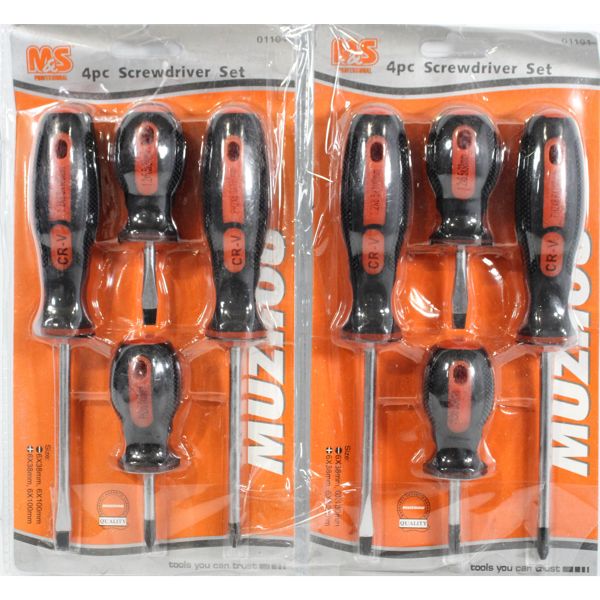 2 SCREWDRIVER SETS - 4 PCS / SET