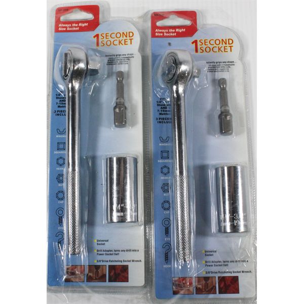 2 ONE SECOND SOCKET SETS