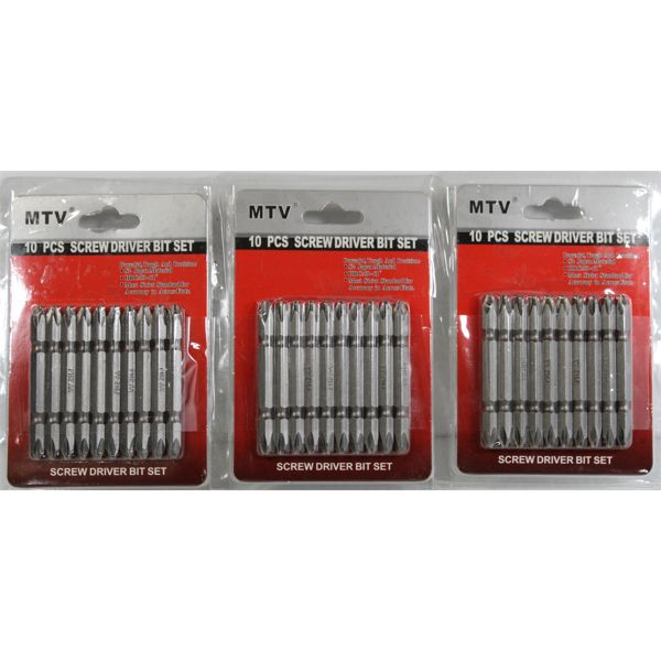 3 SCREW DRIVER BIT SETS - 10 PCS / SET