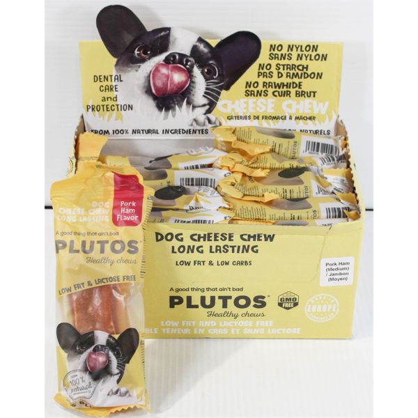 20 PLUTOS DOG CHEESE CHEWS - MEDIUM PORK HAM