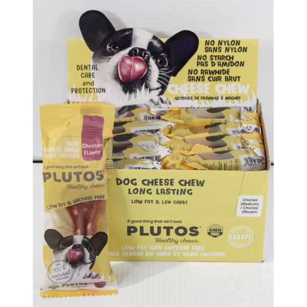 20 PLUTOS DOG CHEESE CHEWS - MEDIUM CHORIZO	