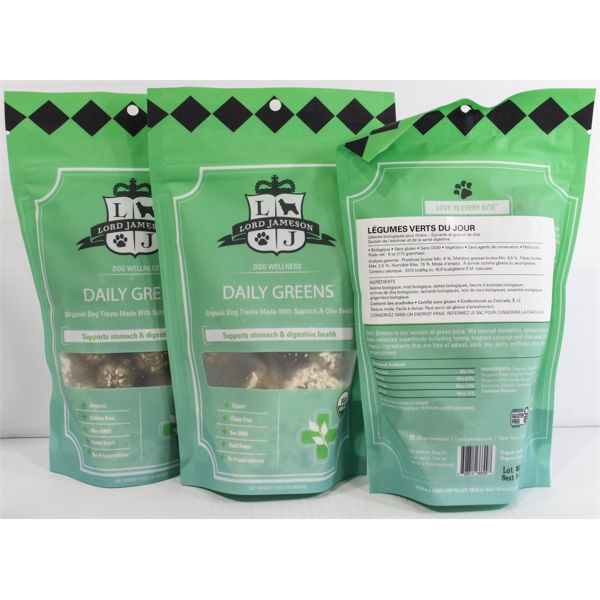 3 LORD JAMESON ORGANIC DOG TREATS - DAILY GREENS