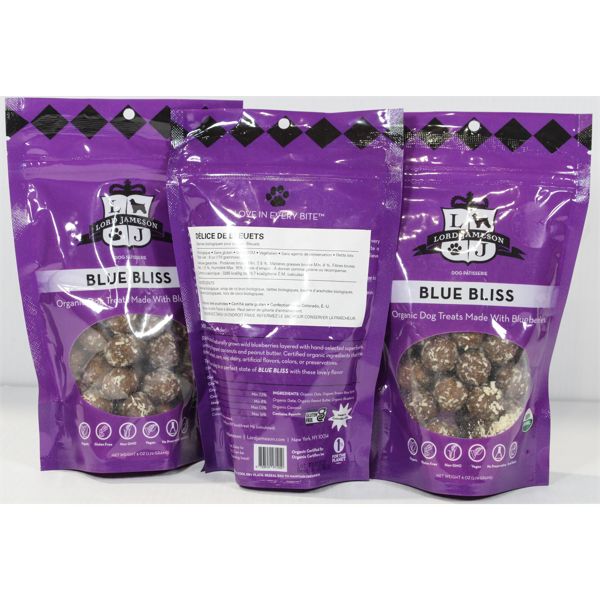 3 LORD JAMESON ORGANIC DOG TREATS - BLUE BLISS