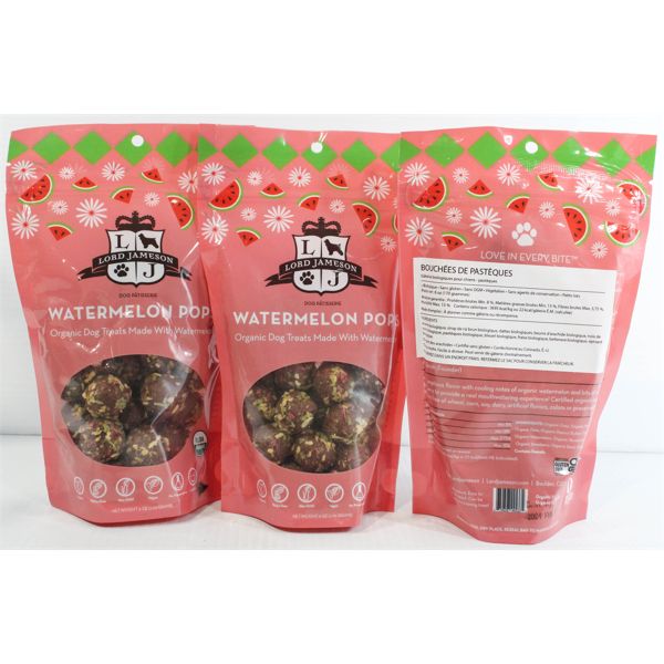 3 LORD JAMESON ORGANIC DOG TREATS - WATERMELON POPS