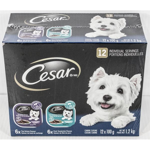 12 PK CESAR WET DOG FOOD – TOP SIRLOIN & PORK TENDERLOIN