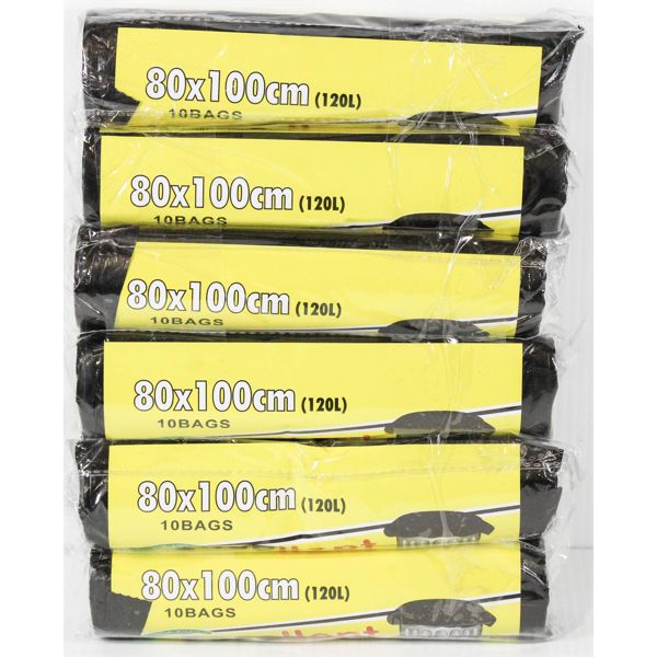 60 DRAW STRING 120L GARBAGE BAGS