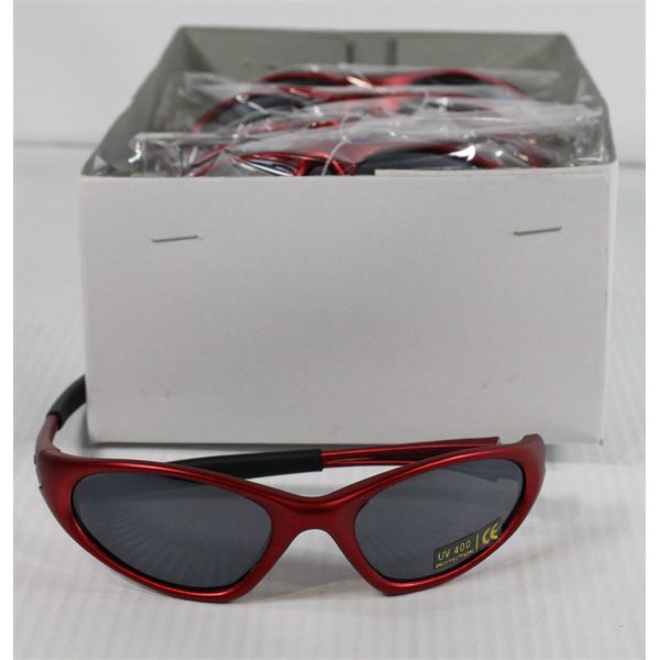 12 PAIRS DESIGNER SUNGLASSES - RED UV400