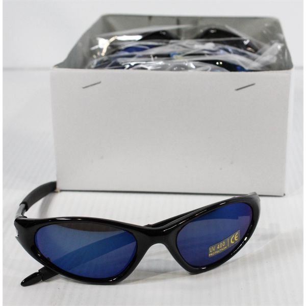 12 PAIRS DESIGNER SUNGLASSES - BLACK/BLUE UV400