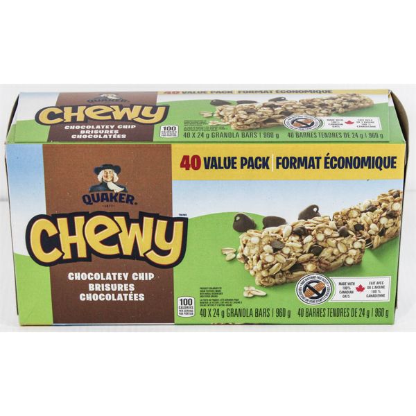 40 QUAKER CHEWY CHOCOLATEY CHIP BARS