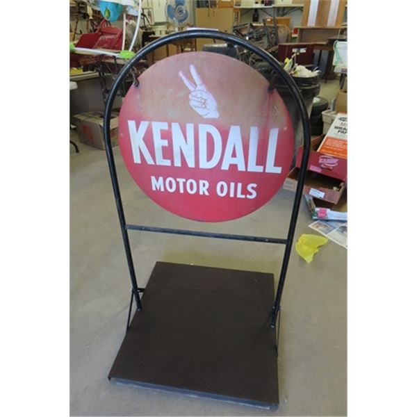 Double Sided Kendall Motor Oils Sidewalk/ Curbside Metal Sign 