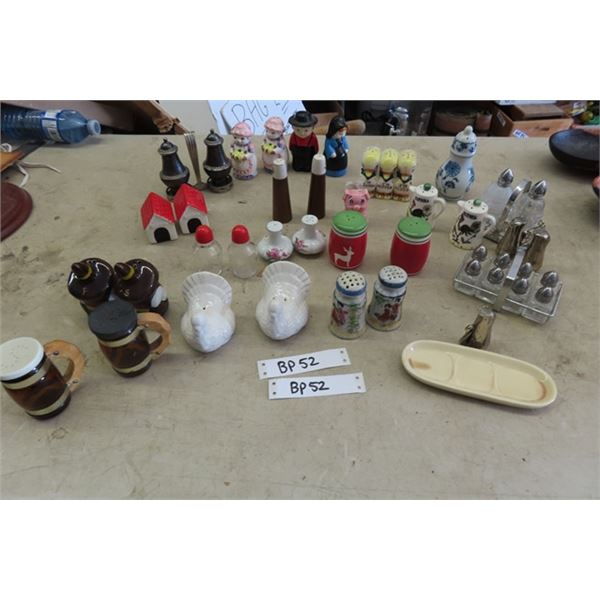 Assorted Salt + Pepper Shakers - All Shapes n Sizes